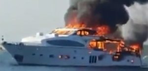 Bilgin Super Yacht Fire in Mallorca